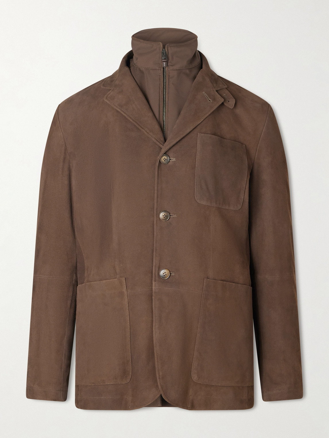 Canali Bruma Layered Suede Jacket IT 52