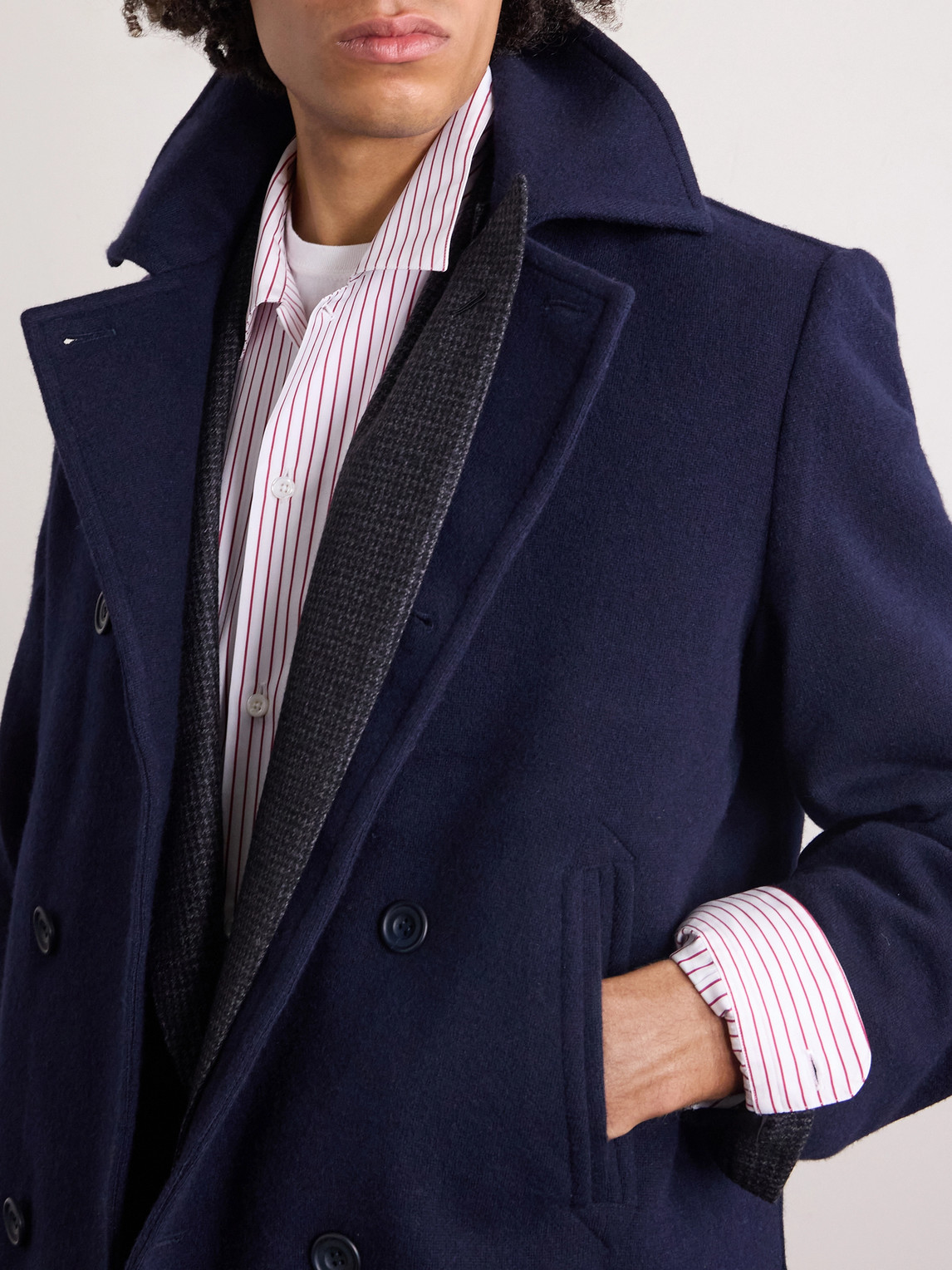 Double-Breasted Wool And Cashmere Peacoat