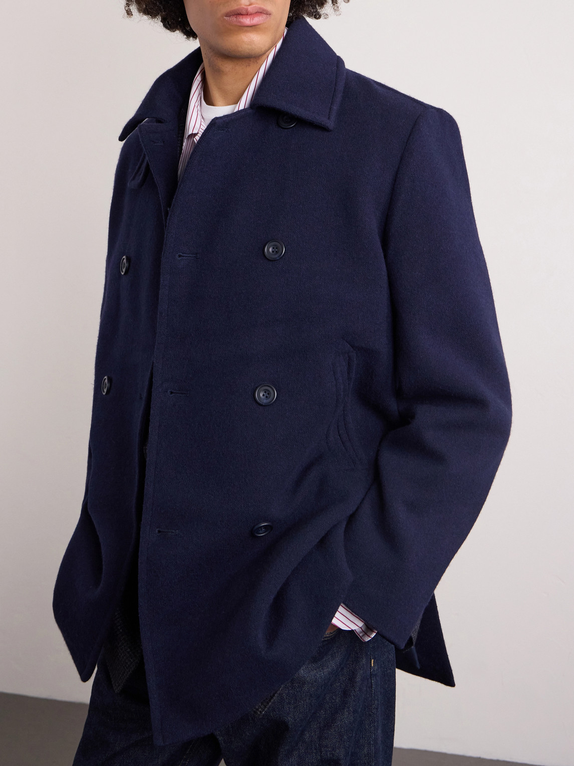 Double-Breasted Wool And Cashmere Peacoat