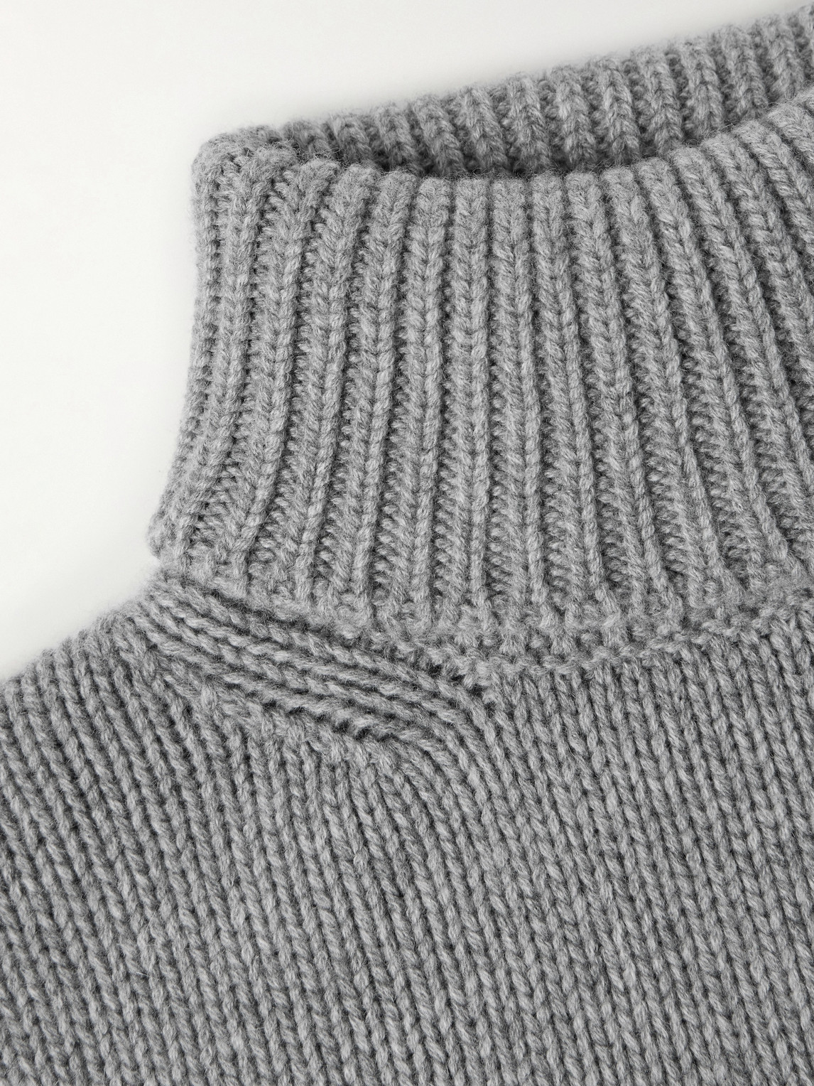 Rib-Trimmed Cashmere Rollneck Sweater
