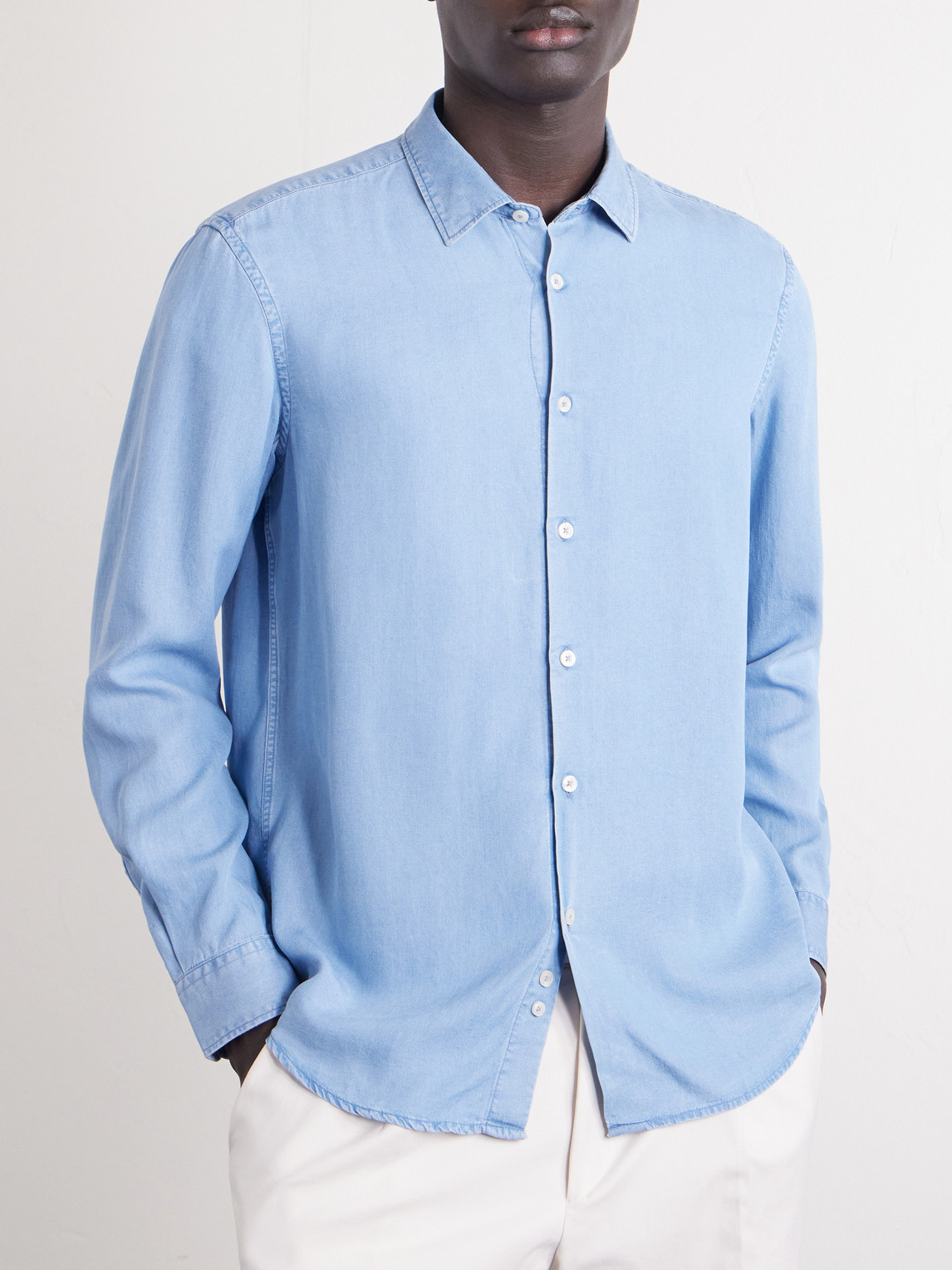  Altea - Scott Lyocell-chambray Shirt - Men - Blue - Xl 