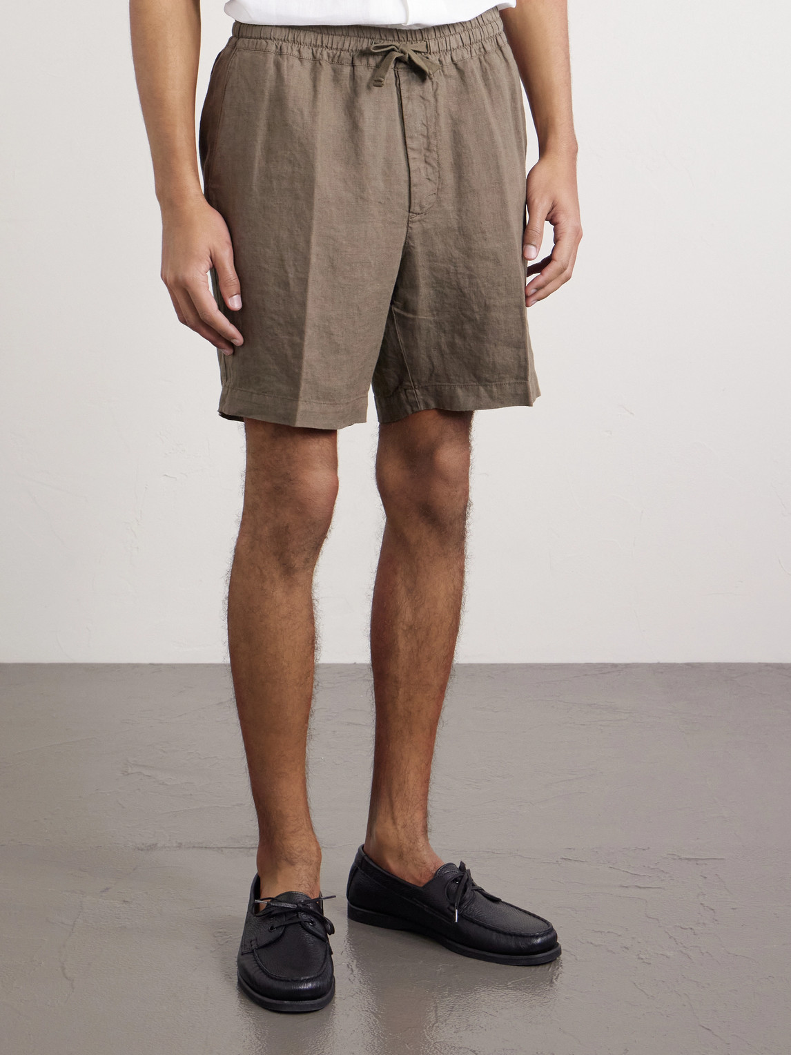  Altea - Samuel Straight-leg Linen Drawstring Shorts - Men - Green - S 