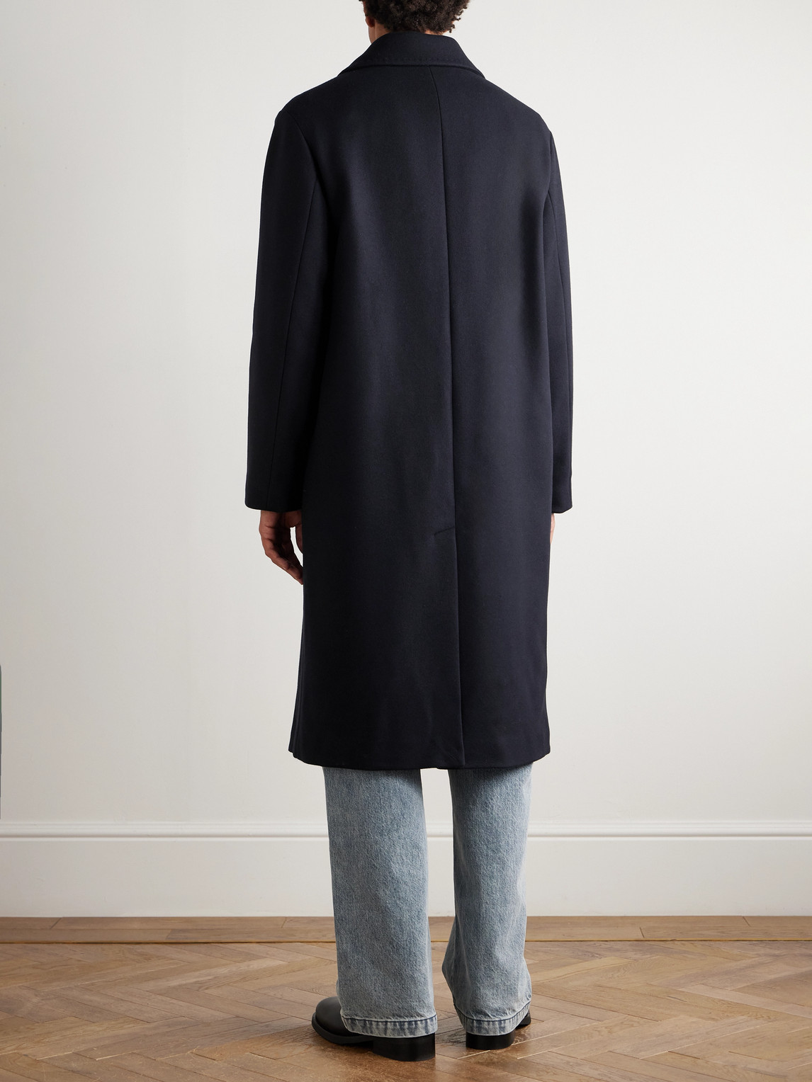 Altea Coleman Wool-blend Twill Coat In Blue