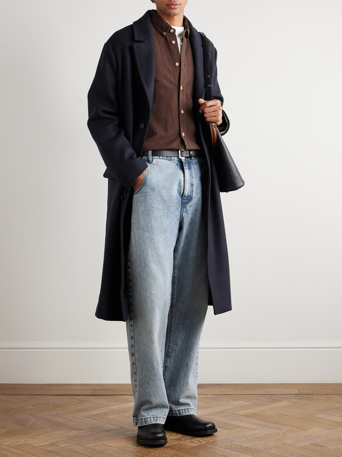 Altea Coleman Wool-blend Twill Coat In Blue