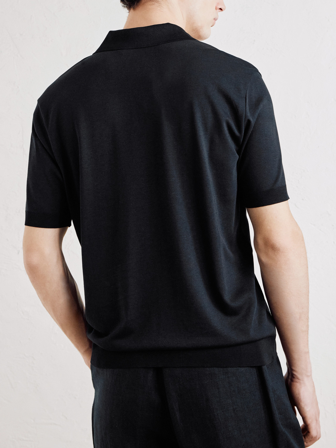  Altea - Pierre Lyocell And Cotton-blend Polo Shirt - Men - Black - S 