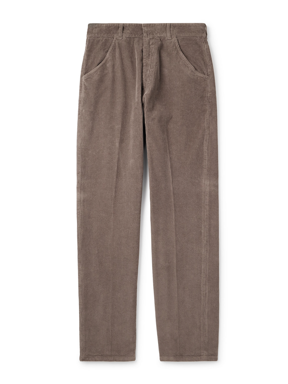 Altea Reed Straight-leg Garment-dyed Cotton-corduroy Trousers In Brown