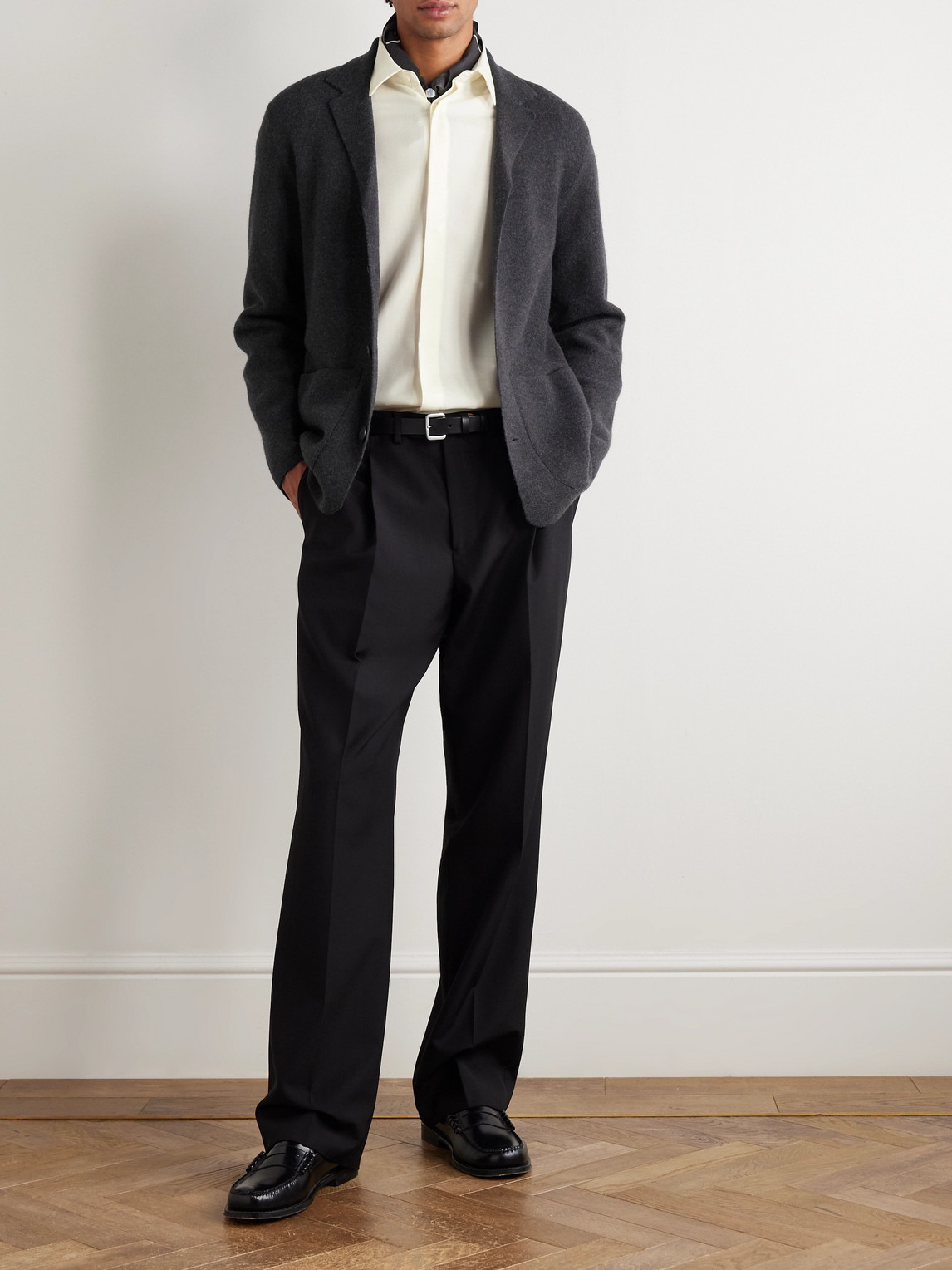 Altea Henri Lyocell And Wool-blend Flannel Shirt In White