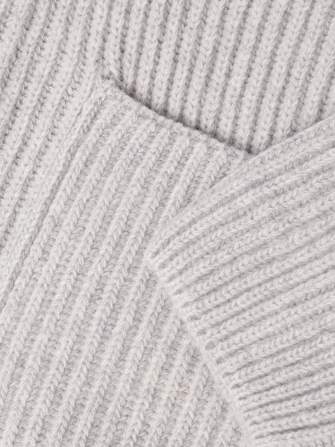 Altea Shawl-collar Ribbed Wool Cardigan In Gray