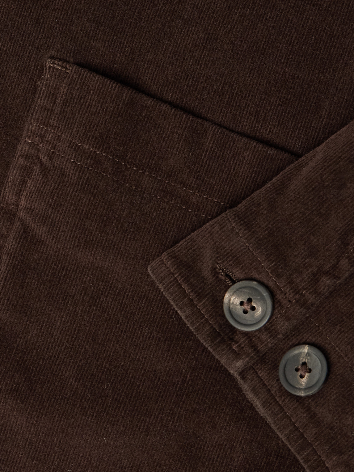 Altea Constantin Garment-dyed Stretch-cotton Corduroy Overshirt In Brown