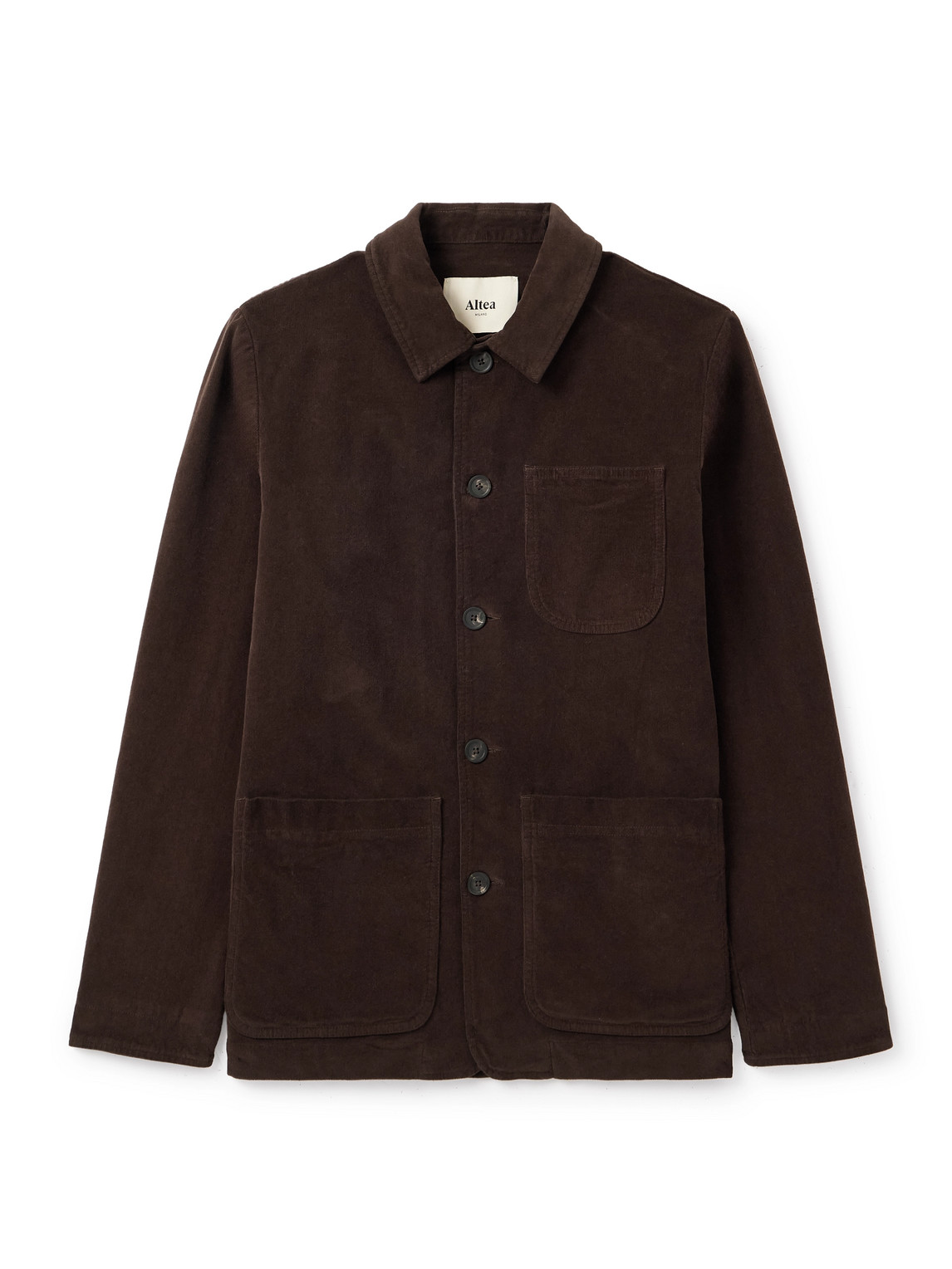Altea Constantin Garment-dyed Stretch-cotton Corduroy Overshirt In Brown