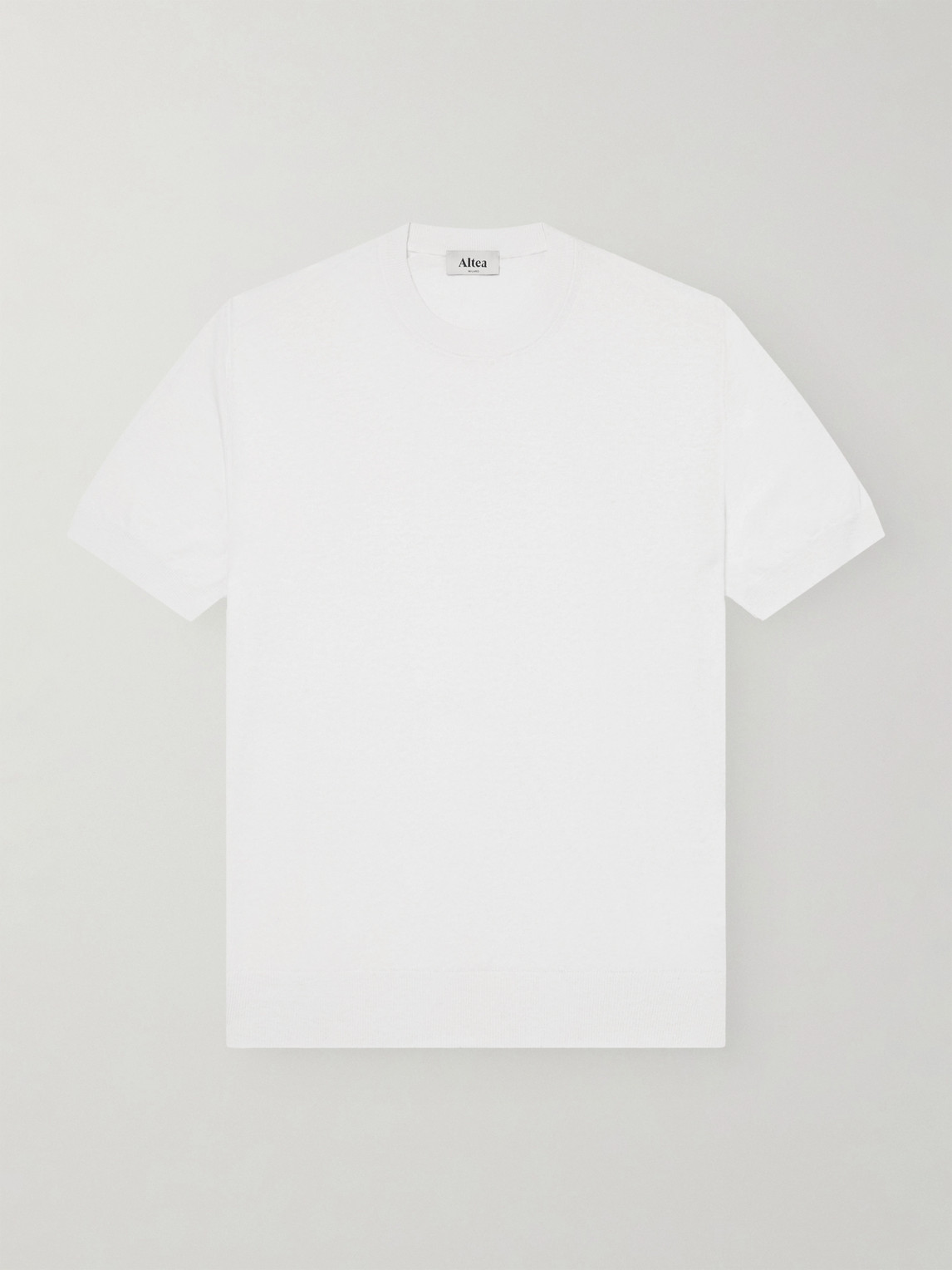Altea Linen And Cotton-blend T-shirt In White