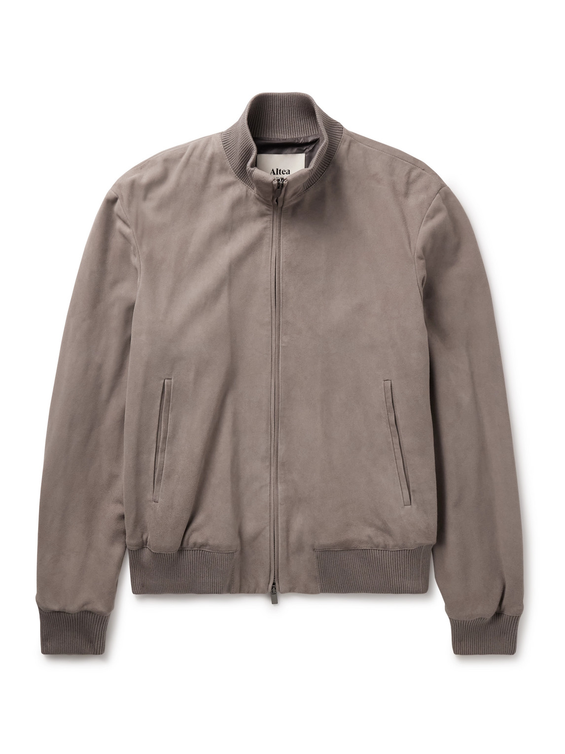 Altea Lennox Suede Bomber Jacket In Gray