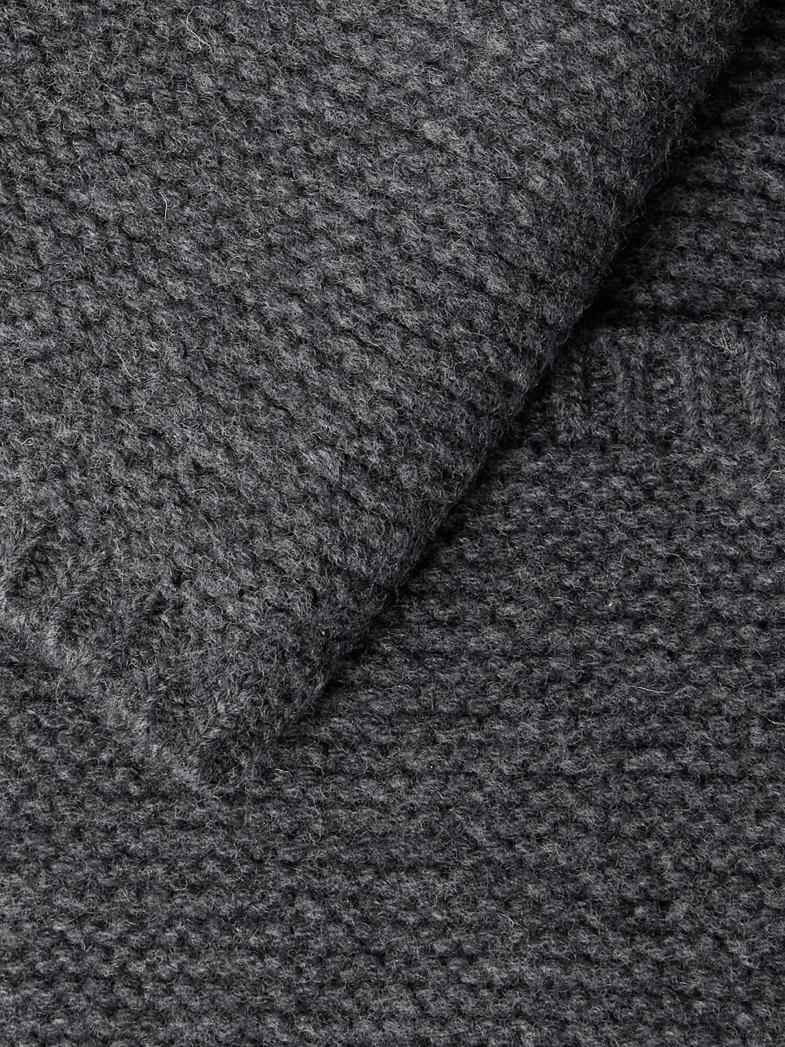 Altea Textured Knit Jacket With Classic Collar In Gray