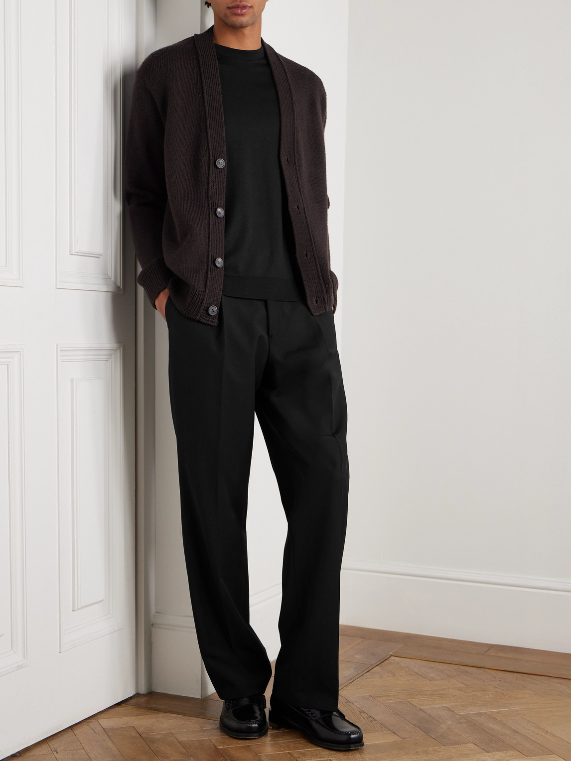 Altea Wool Cardigan In Black