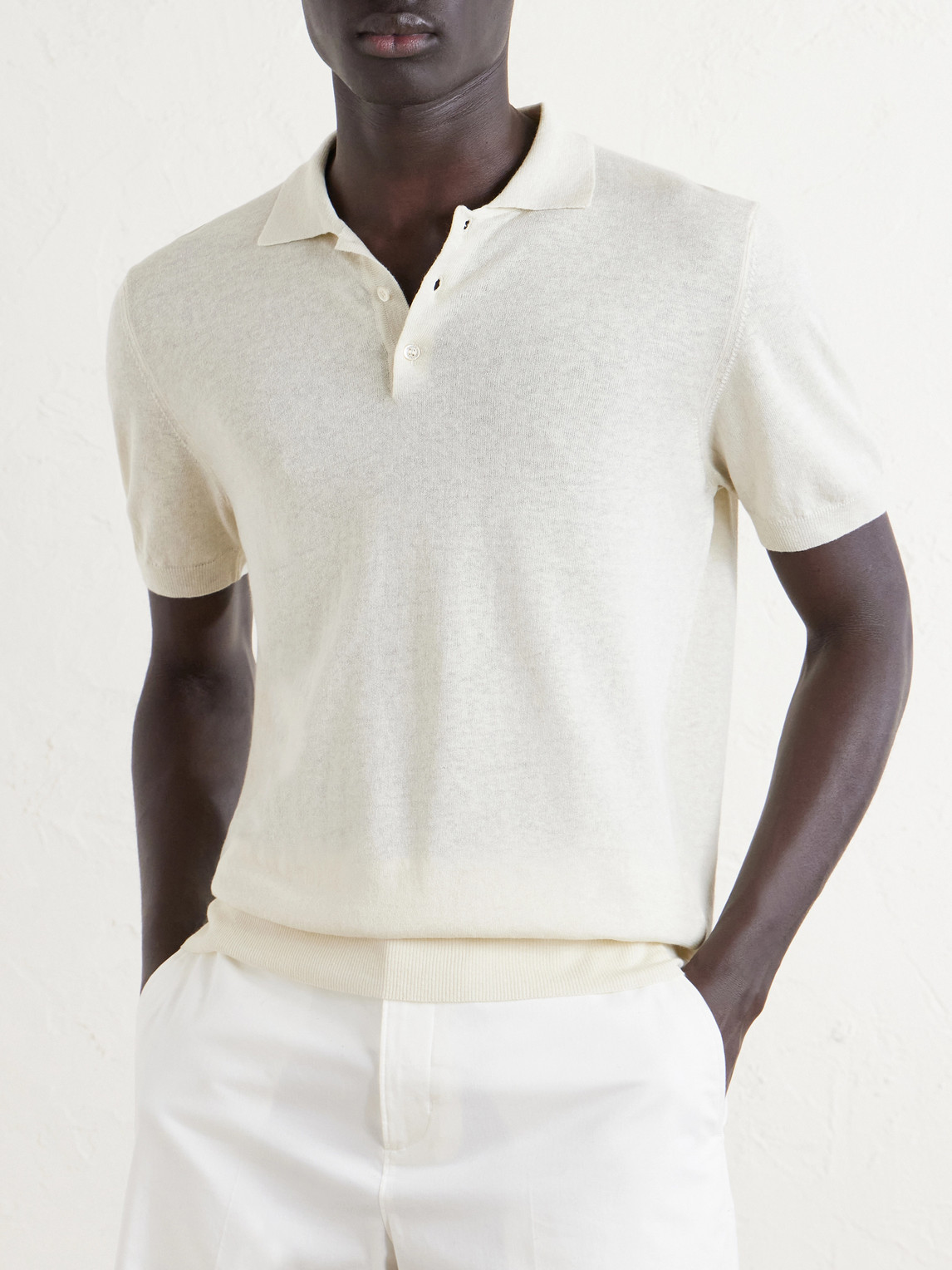  Altea - Linen And Cotton-blend Polo Shirt - Men - Neutrals - S 