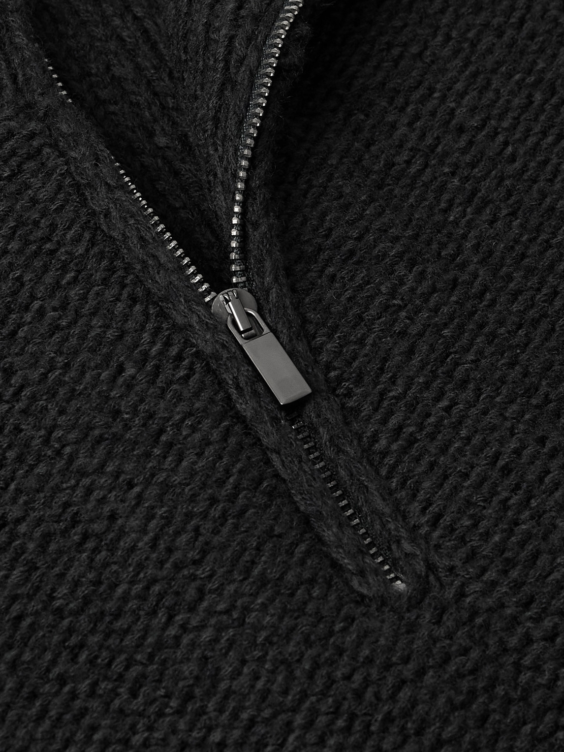 Altea Camionair Wool-blend Half-zip Sweater In Black
