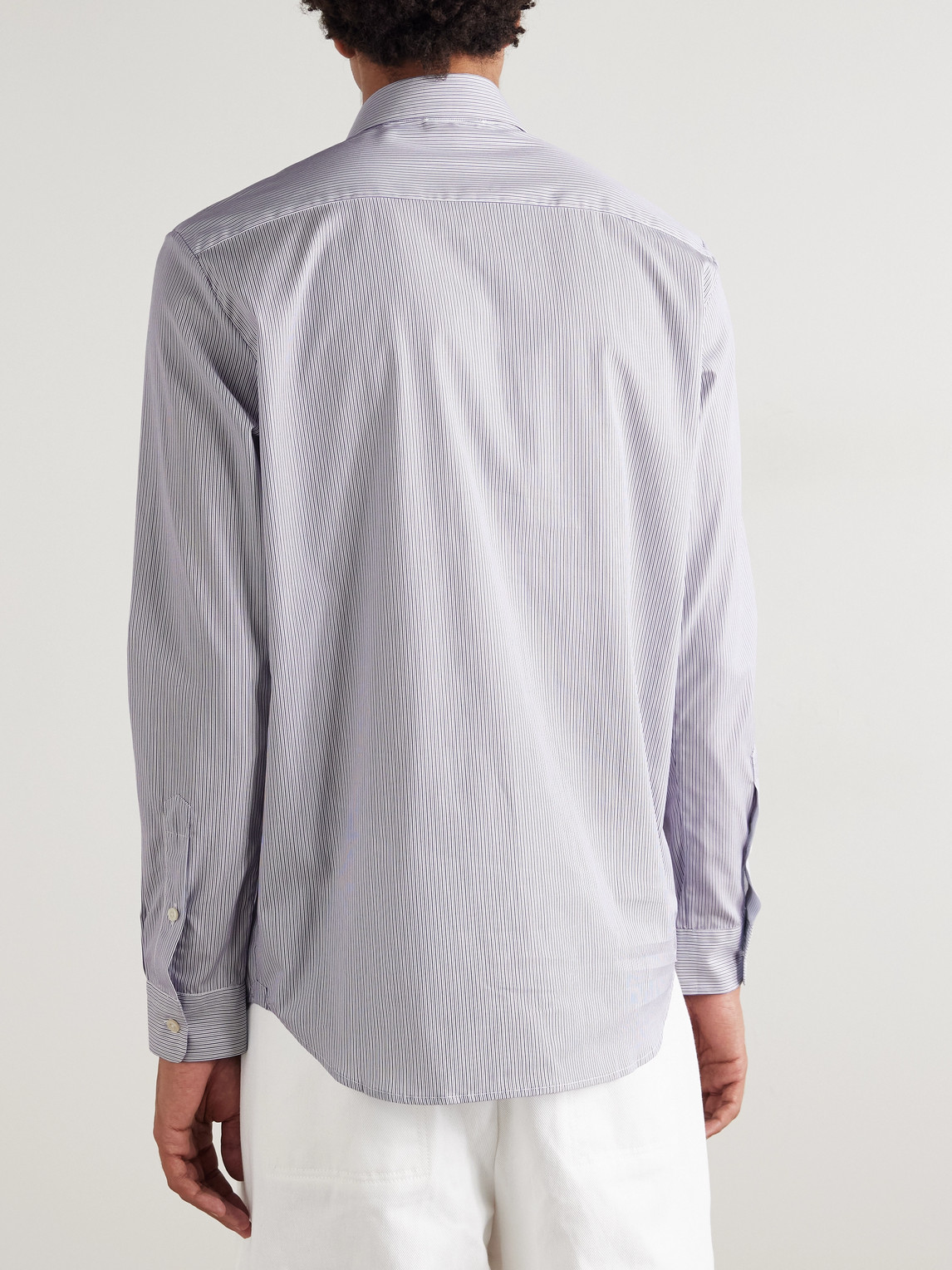  Altea - Scott Striped Cotton-poplin Shirt - Men - Blue - Xl 