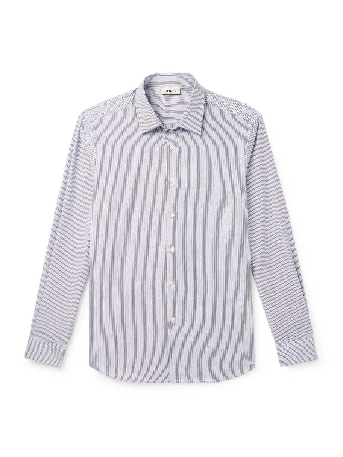 Altea Scott Striped Cotton-poplin Shirt In Blue