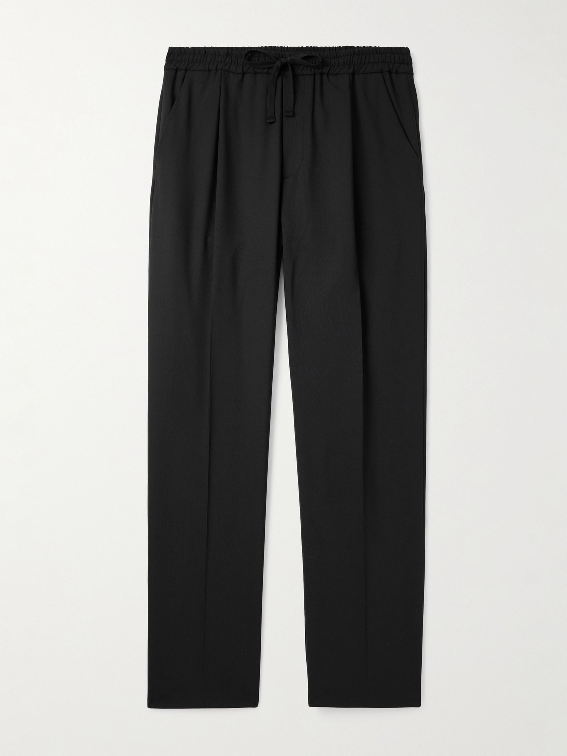 Altea Jared Straight-Leg Pleated Wool-Blend Drawstring Trousers - Men
