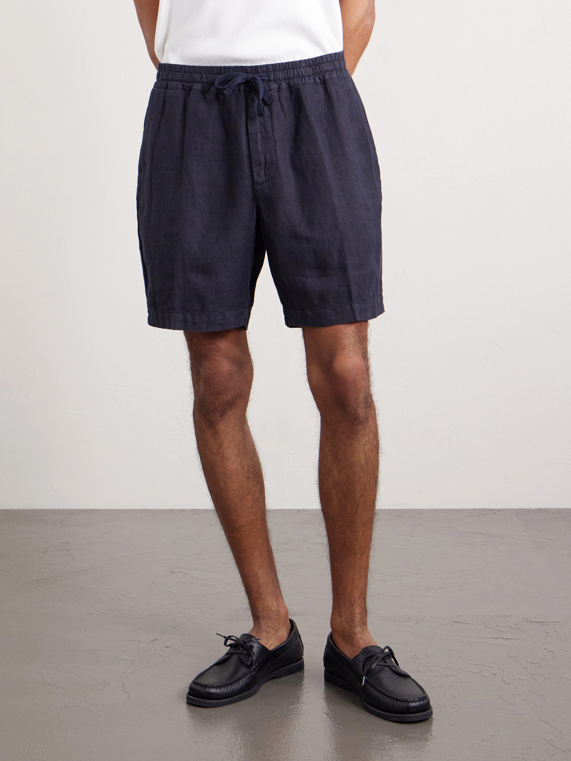  Altea - Samuel Straight-leg Linen Drawstring Shorts - Men - Blue - S 