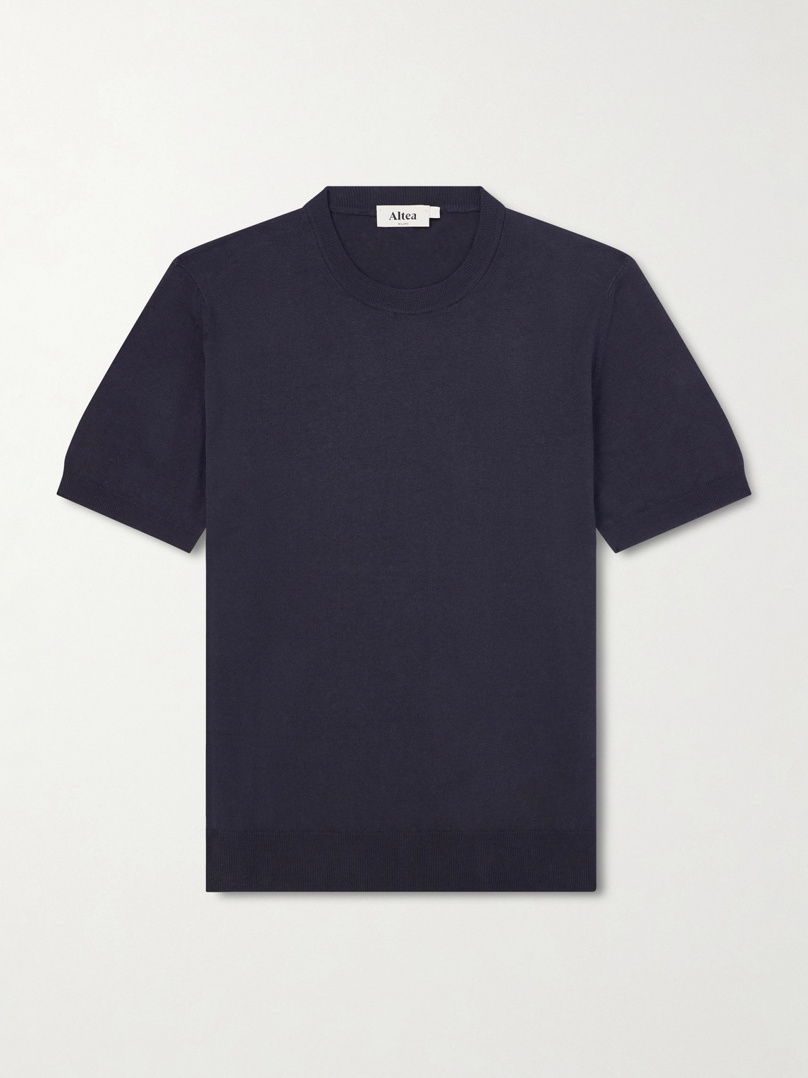 Altea Linen And Cotton-blend T-shirt In Blue