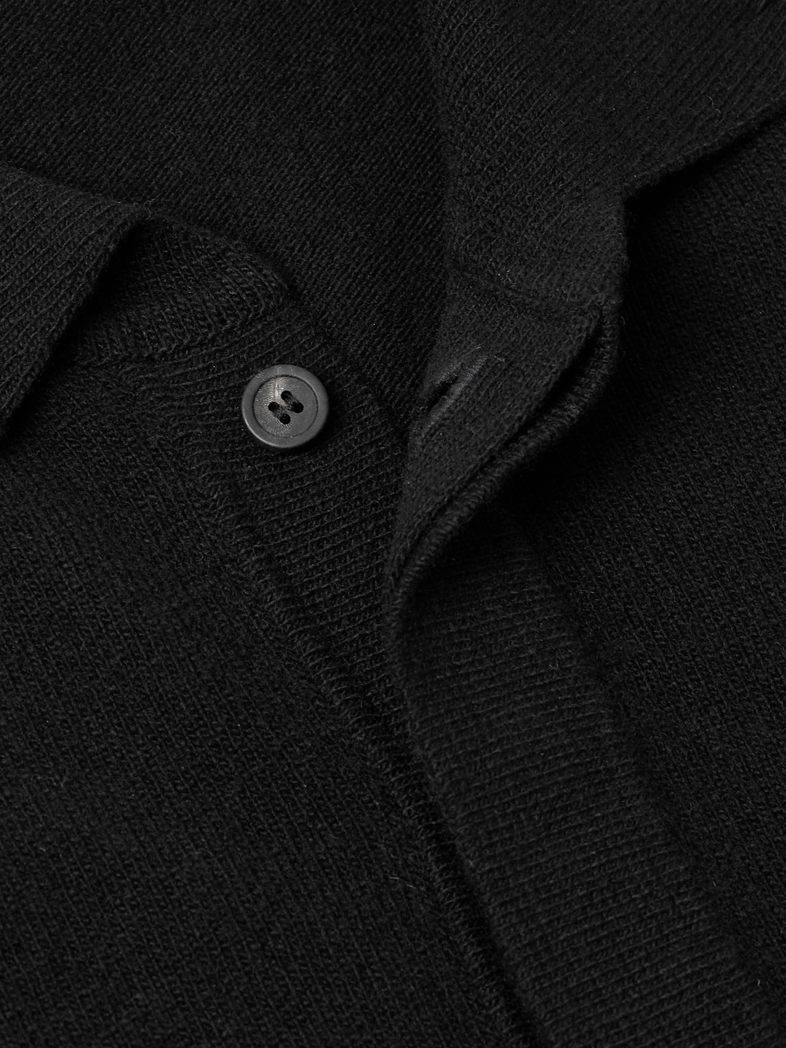 Altea Wool And Cashmere-blend Polo Shirt In Black