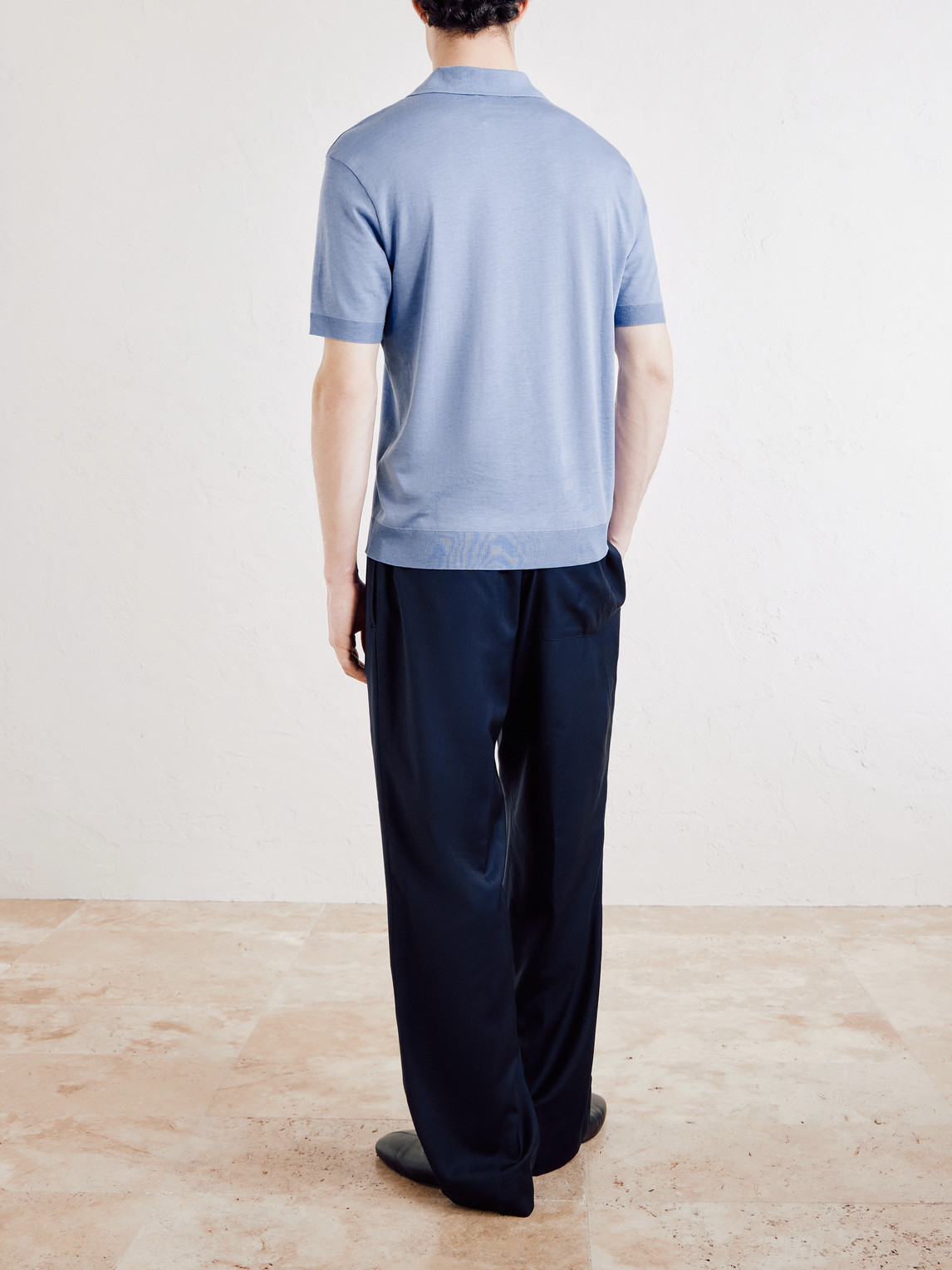  Altea - Pierre Lyocell And Cotton-blend Polo Shirt - Men - Blue - S 