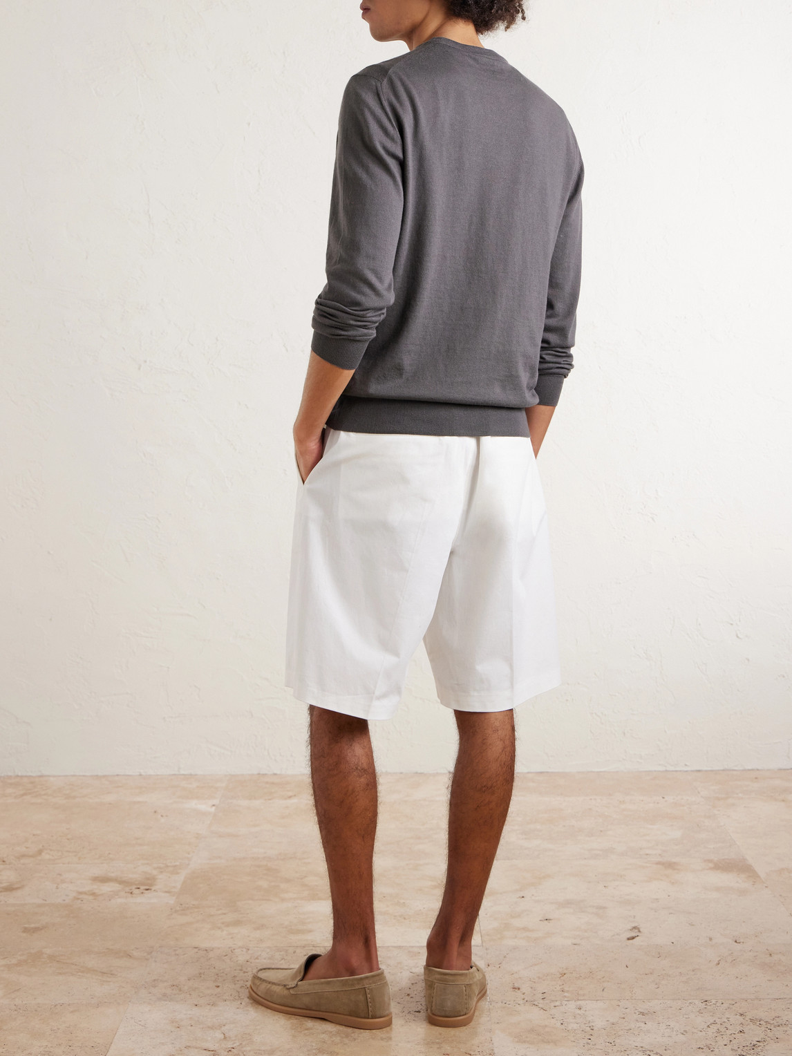 Altea - Cotton And Cashmere-blend Sweater - Men - Gray - Xxl 