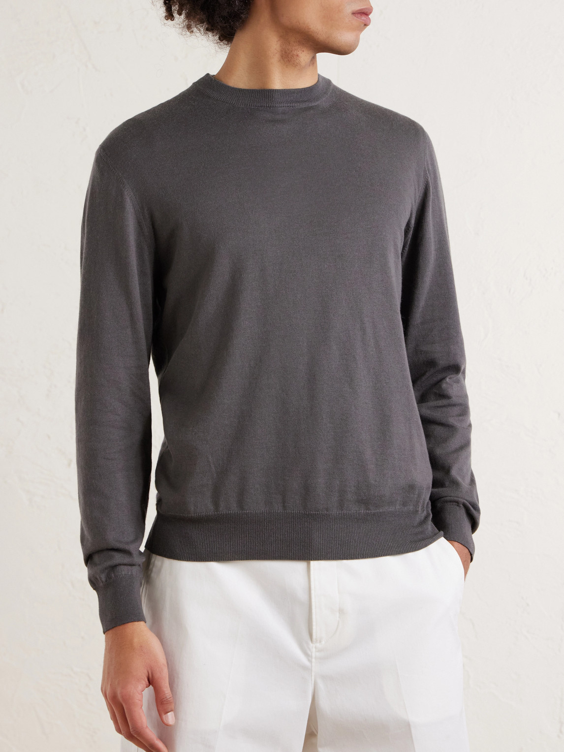  Altea - Cotton And Cashmere-blend Sweater - Men - Gray - Xxl 