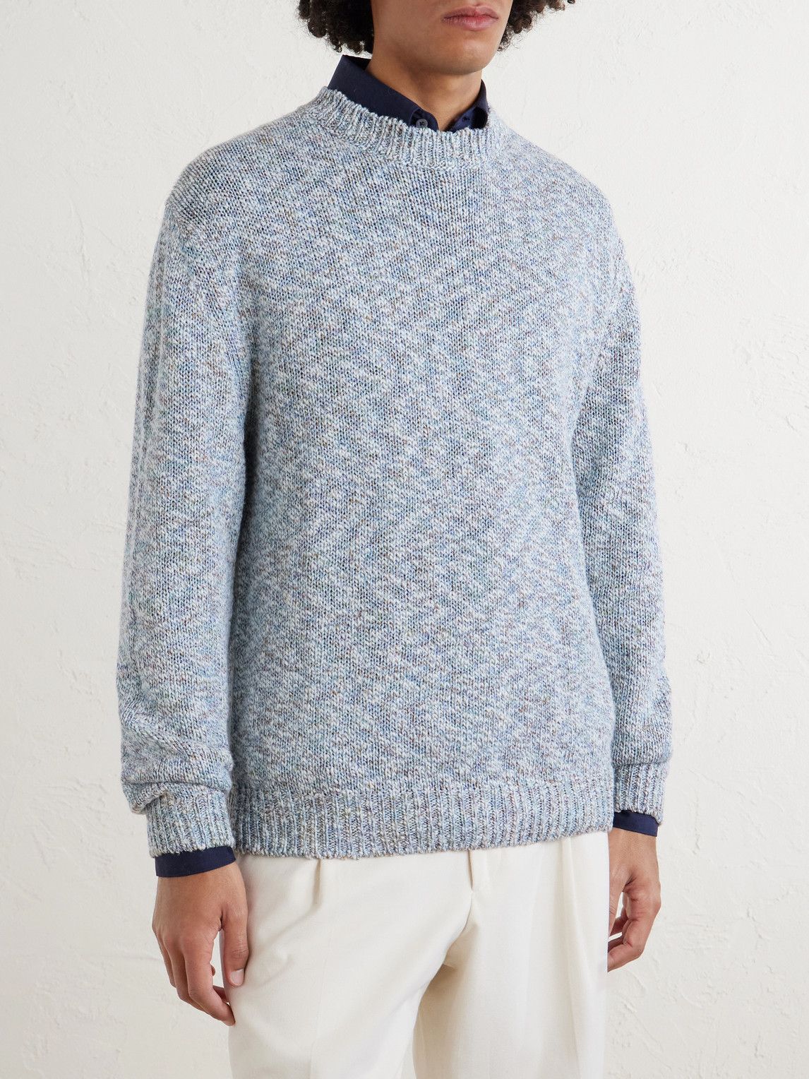  Altea - Mélange Sweater - Men - Blue - S 