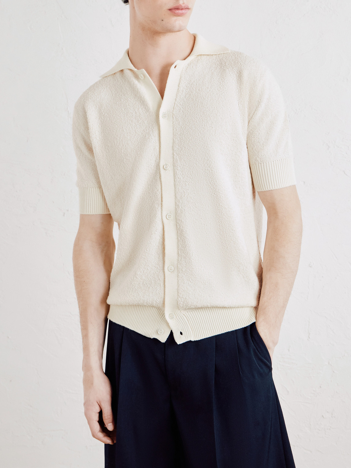  Altea - Cotton-blend Terry Shirt - Men - Neutrals - M 