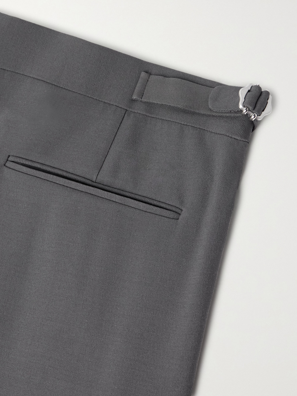 Umit Benan Johnny Straight-leg Silk And Wool-blend Trousers In Gray