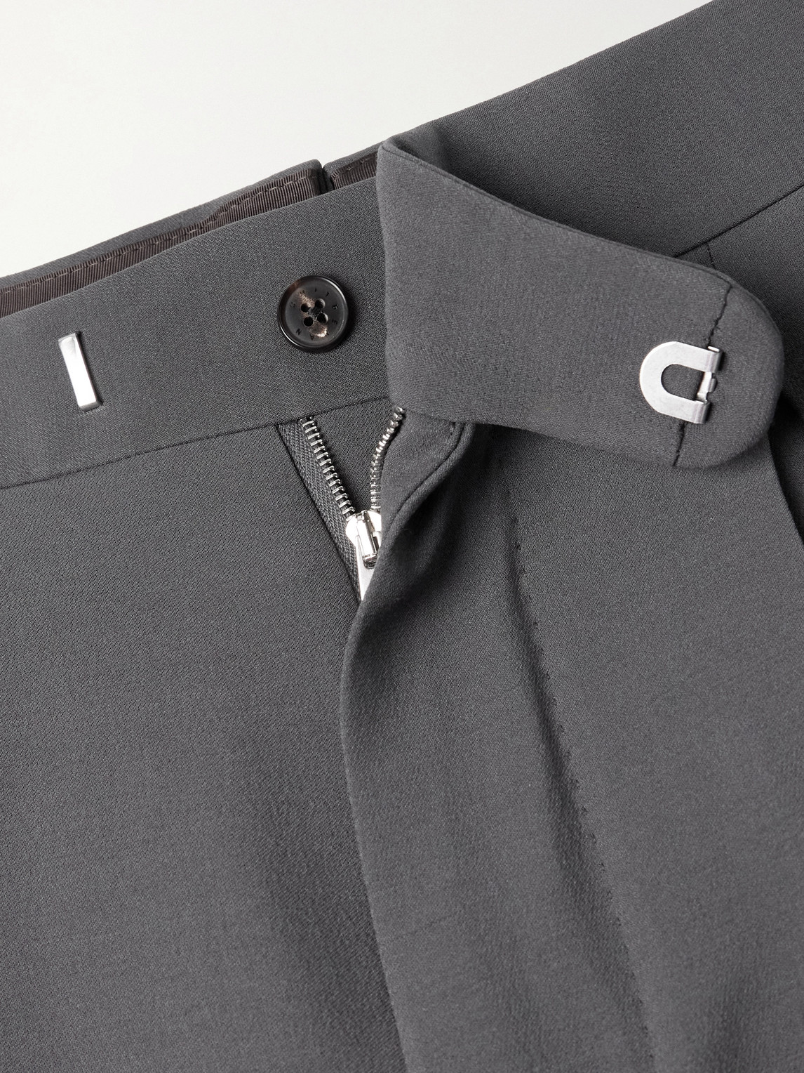 Umit Benan Johnny Straight-leg Silk And Wool-blend Trousers In Gray