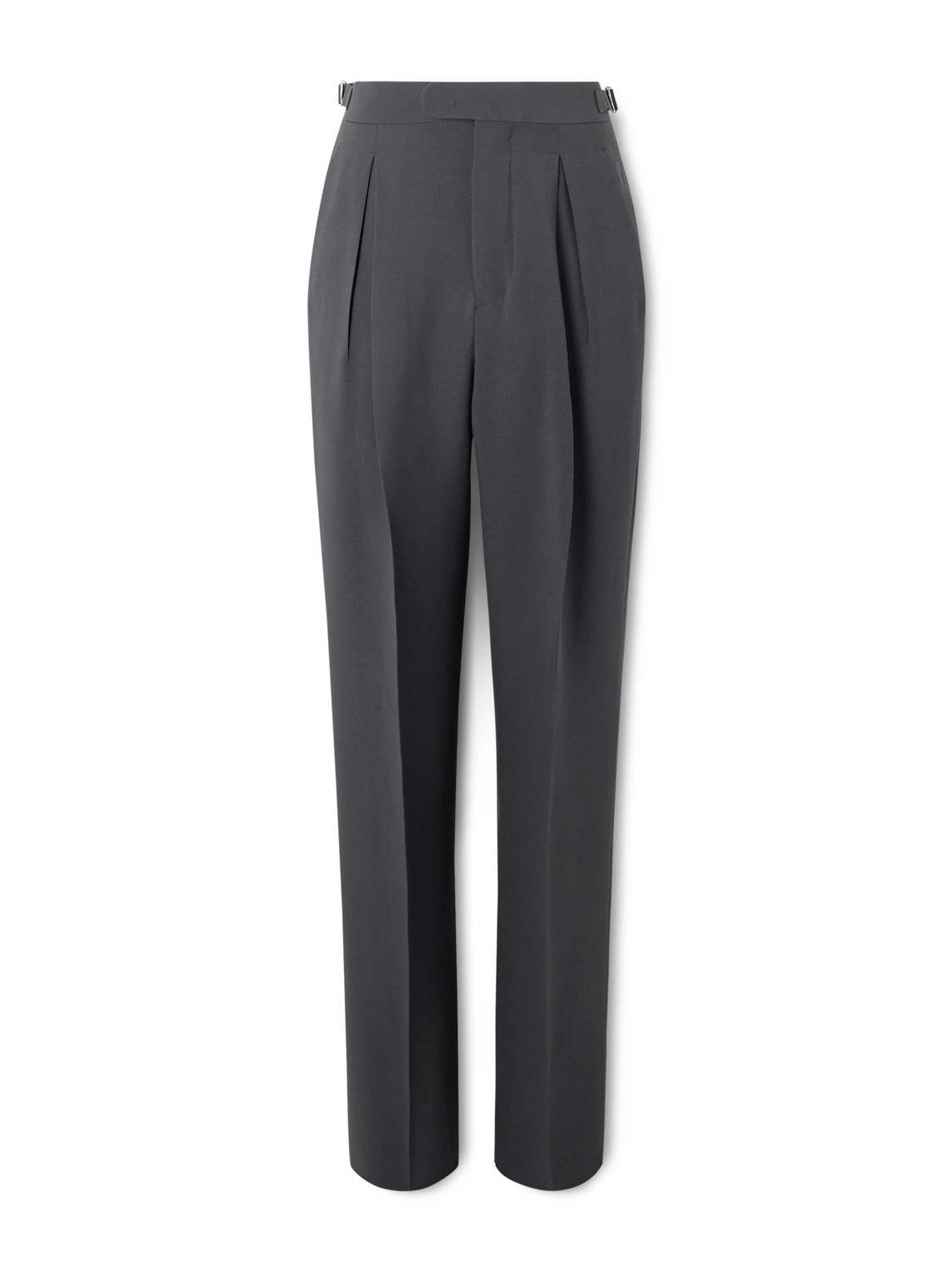 Umit Benan Johnny Straight-leg Silk And Wool-blend Trousers In Gray