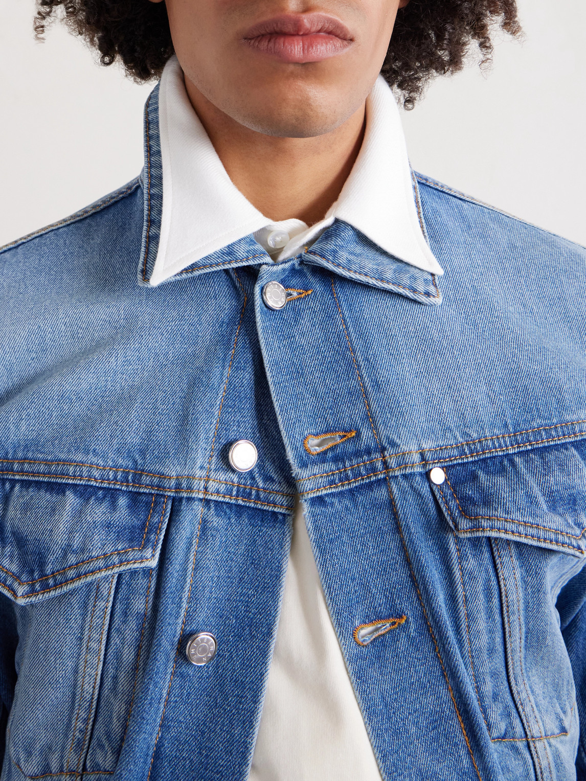 Umit Benan Kevin Faded Denim Jacket In Blue