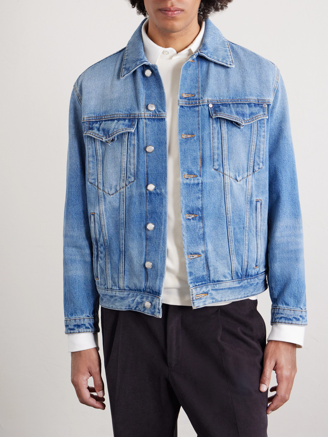 Umit Benan Kevin Faded Denim Jacket In Blue