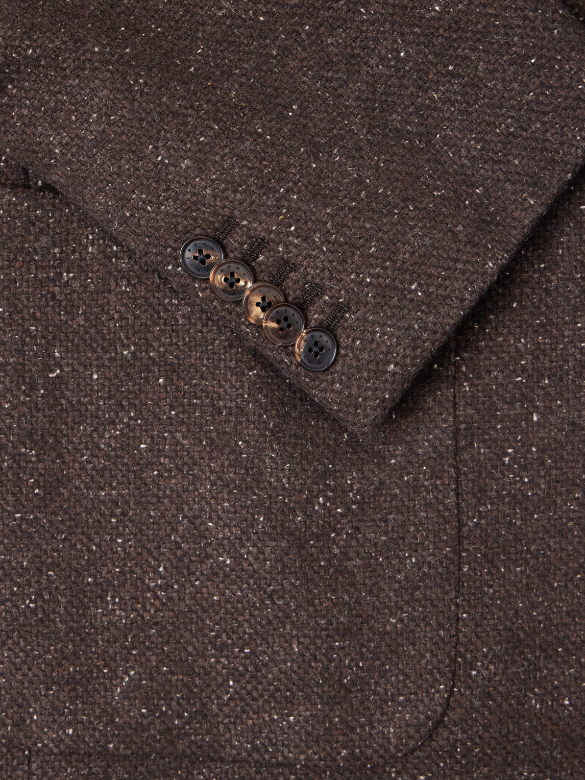 Umit Benan Norman Flecked Cashmere And Silk-blend Blazer In Brown