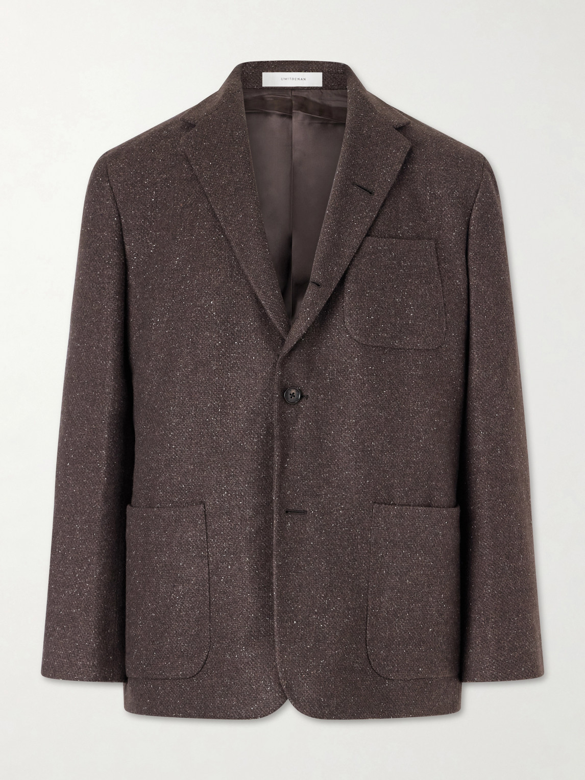 Umit Benan Norman Flecked Cashmere And Silk-blend Blazer In Brown