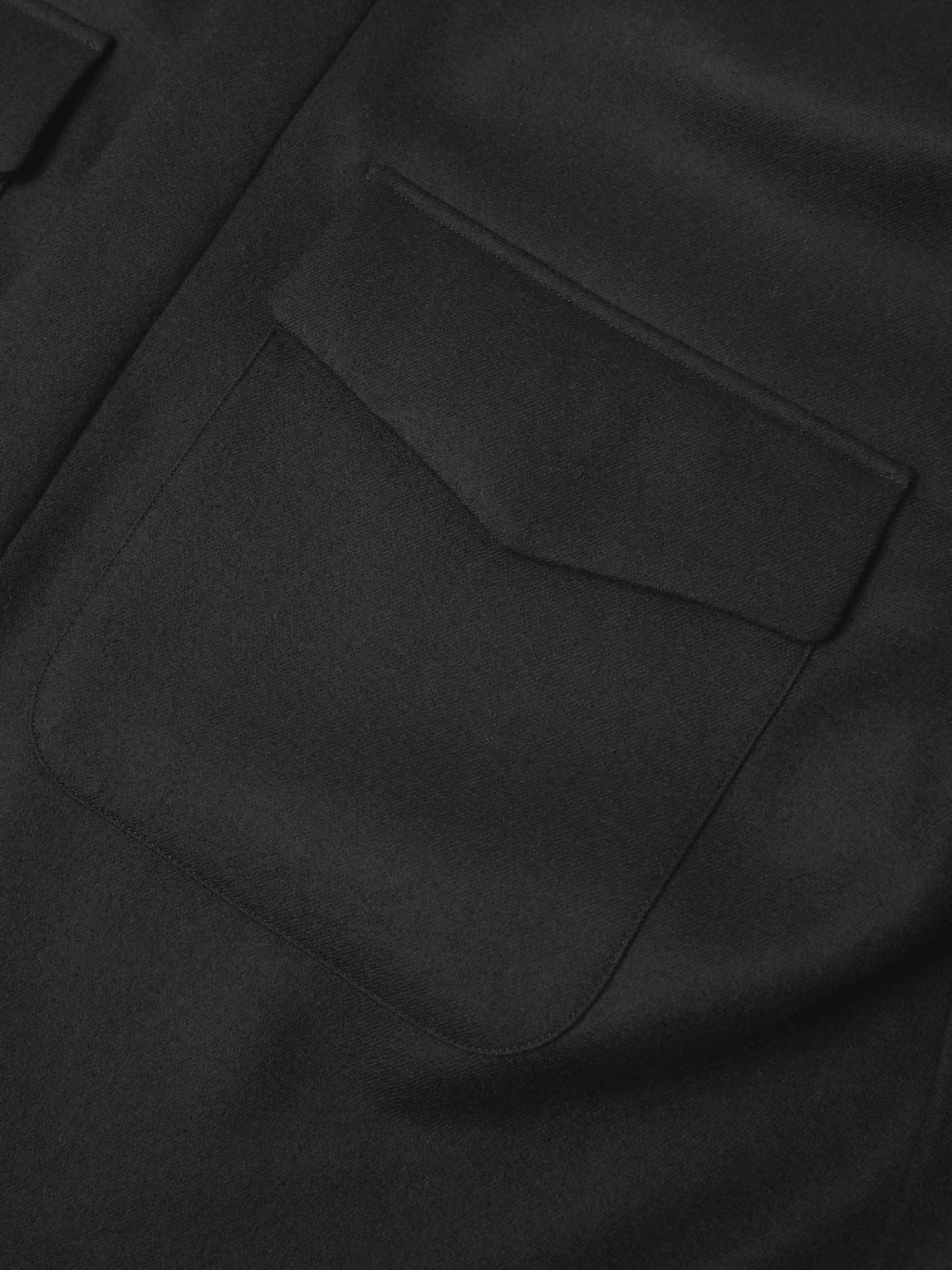 Umit Benan Jonah Virgin Wool-blend Twill Overshirt In Black