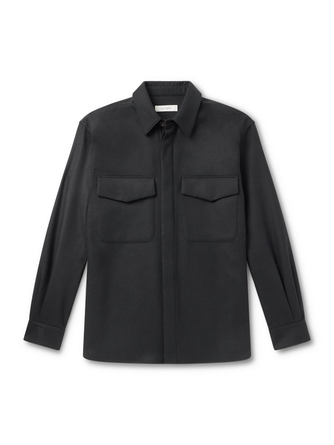 Umit Benan Jonah Virgin Wool-blend Twill Overshirt In Black