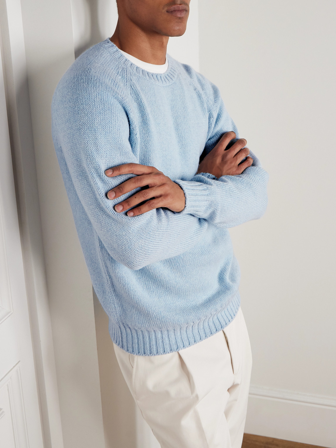 Umit Benan Milano Cashmere Sweater In Blue