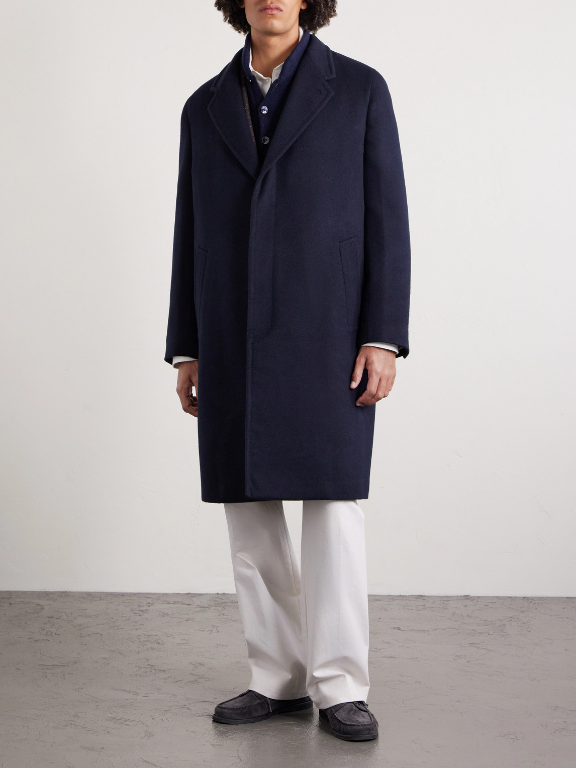 Umit Benan Richard Virgin Wool And Cashmere-blend Coat In Blue