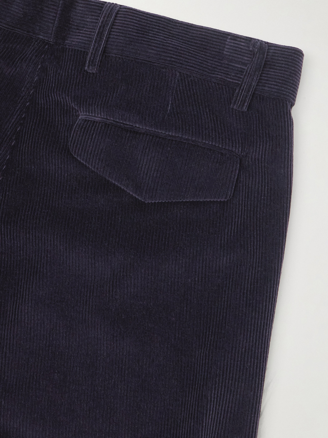 Umit Benan Tony Tapered Cotton And Cashmere-blend Corduroy Trousers In Blue