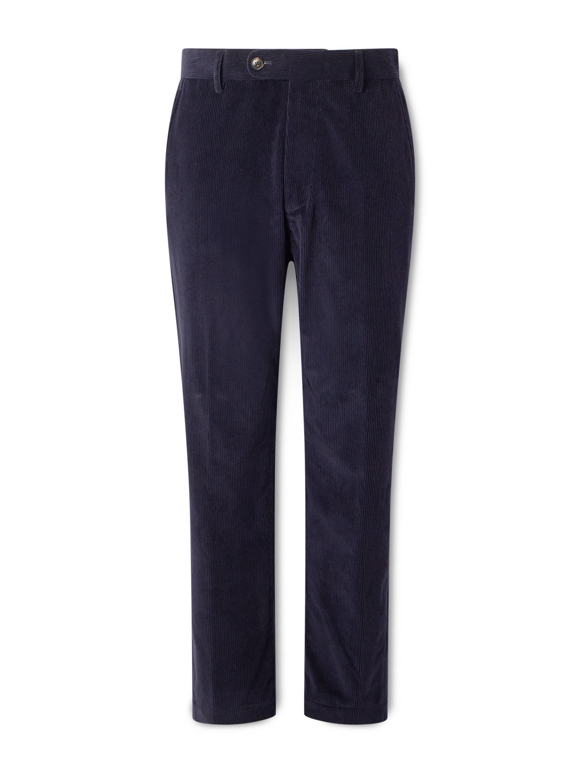 Umit Benan Tony Tapered Cotton And Cashmere-blend Corduroy Trousers In Blue