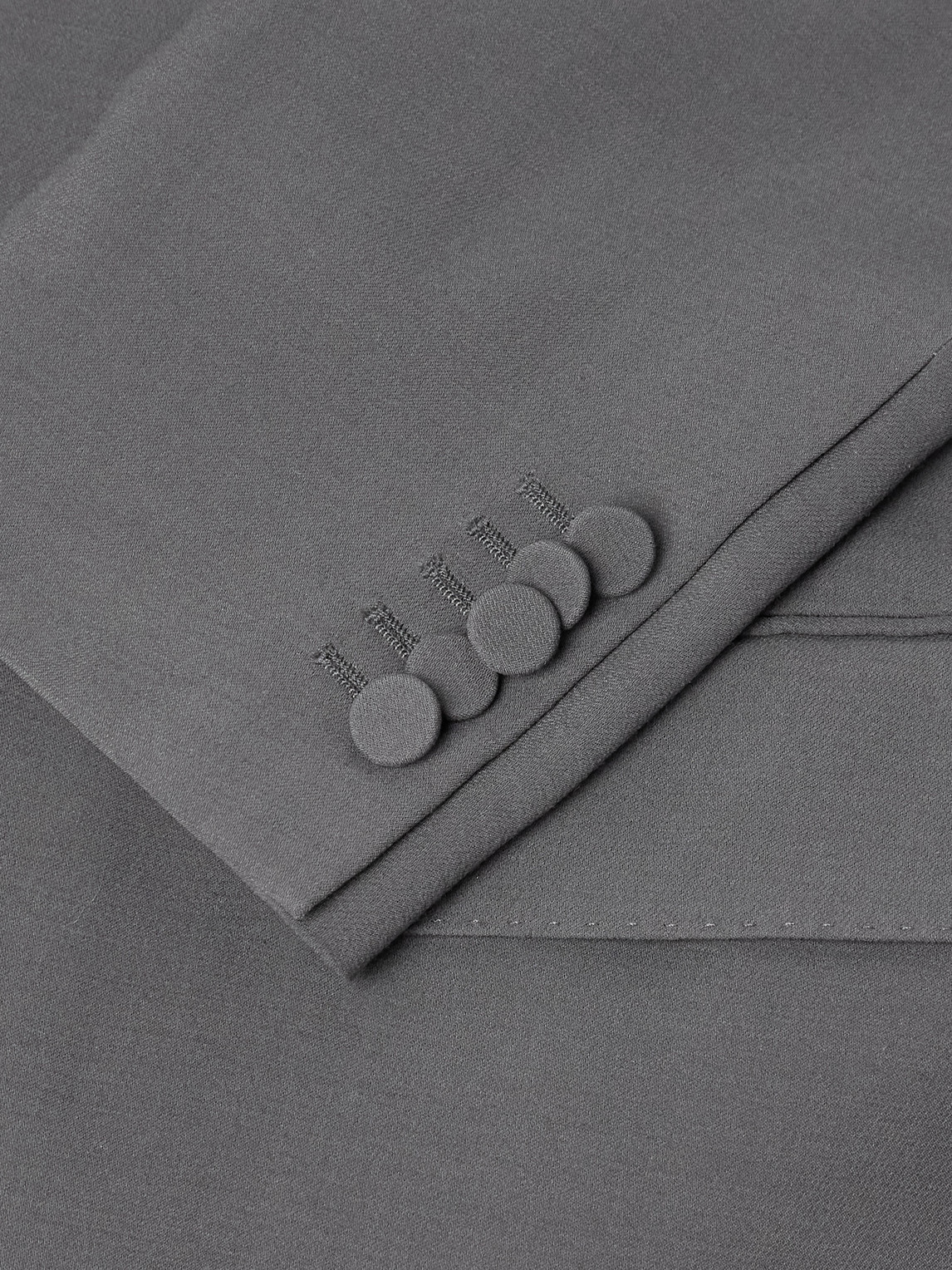 Umit Benan Richard Double-breasted Silk And Wool-blend Blazer In Gray