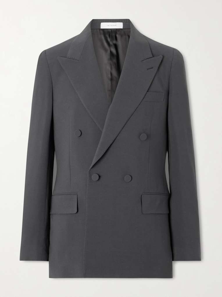 UMIT BENAN B+ Richard Double-Breasted Silk and Wool-Blend Blazer