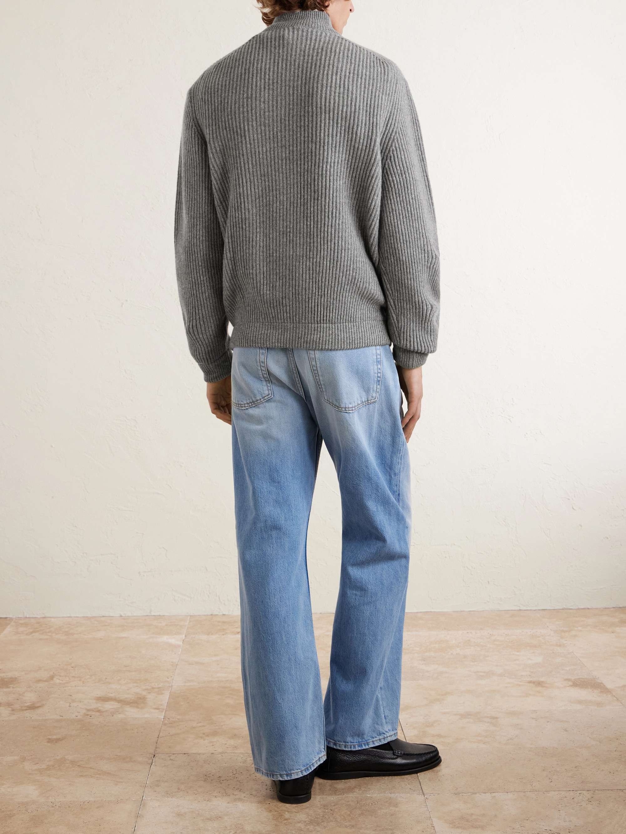 UMIT BENAN B+ Matt Ribbed Cashmere Zip-Up Cardigan for Men | MR PORTER