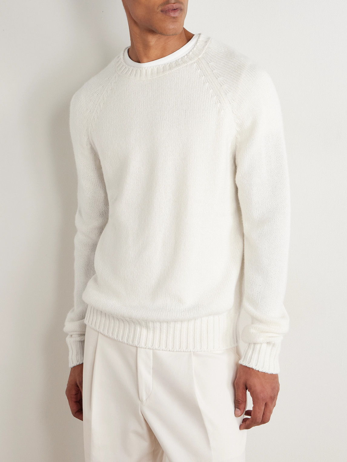 Umit Benan Milano Cashmere Sweater In White