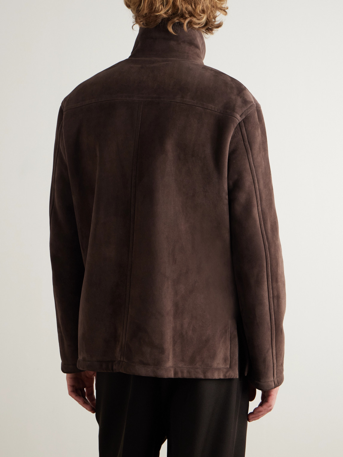 Umit Benan Bruno Shearling-lined Suede Jacket In Brown