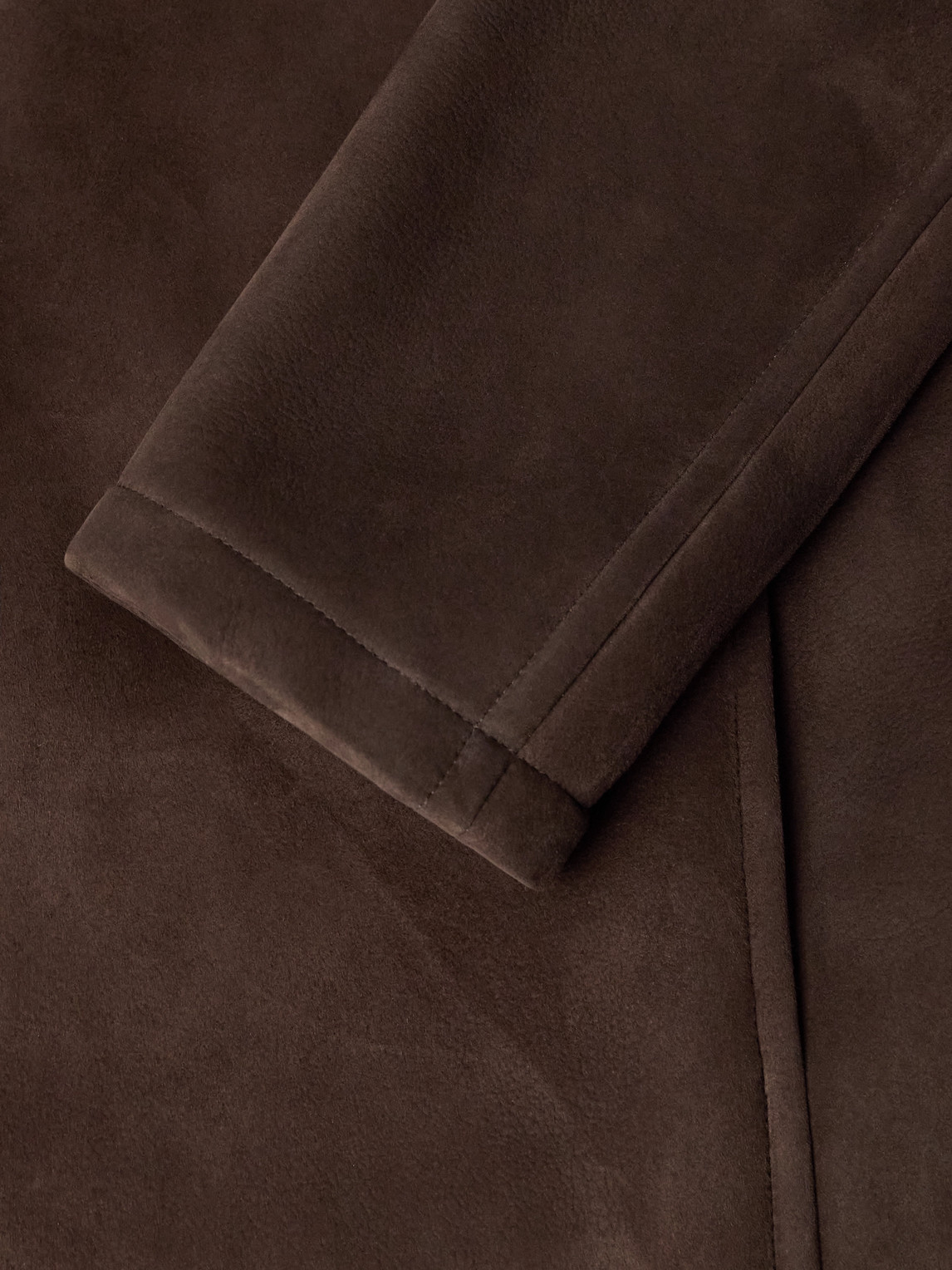 Umit Benan Bruno Shearling-lined Suede Jacket In Brown